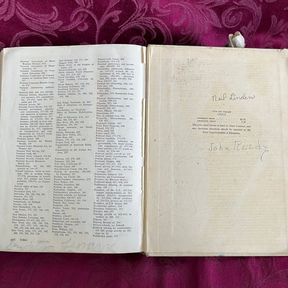 1956 Civics ICS by Clarence Stegmeir. Scarce Vintage Book - Picture 9 of 10